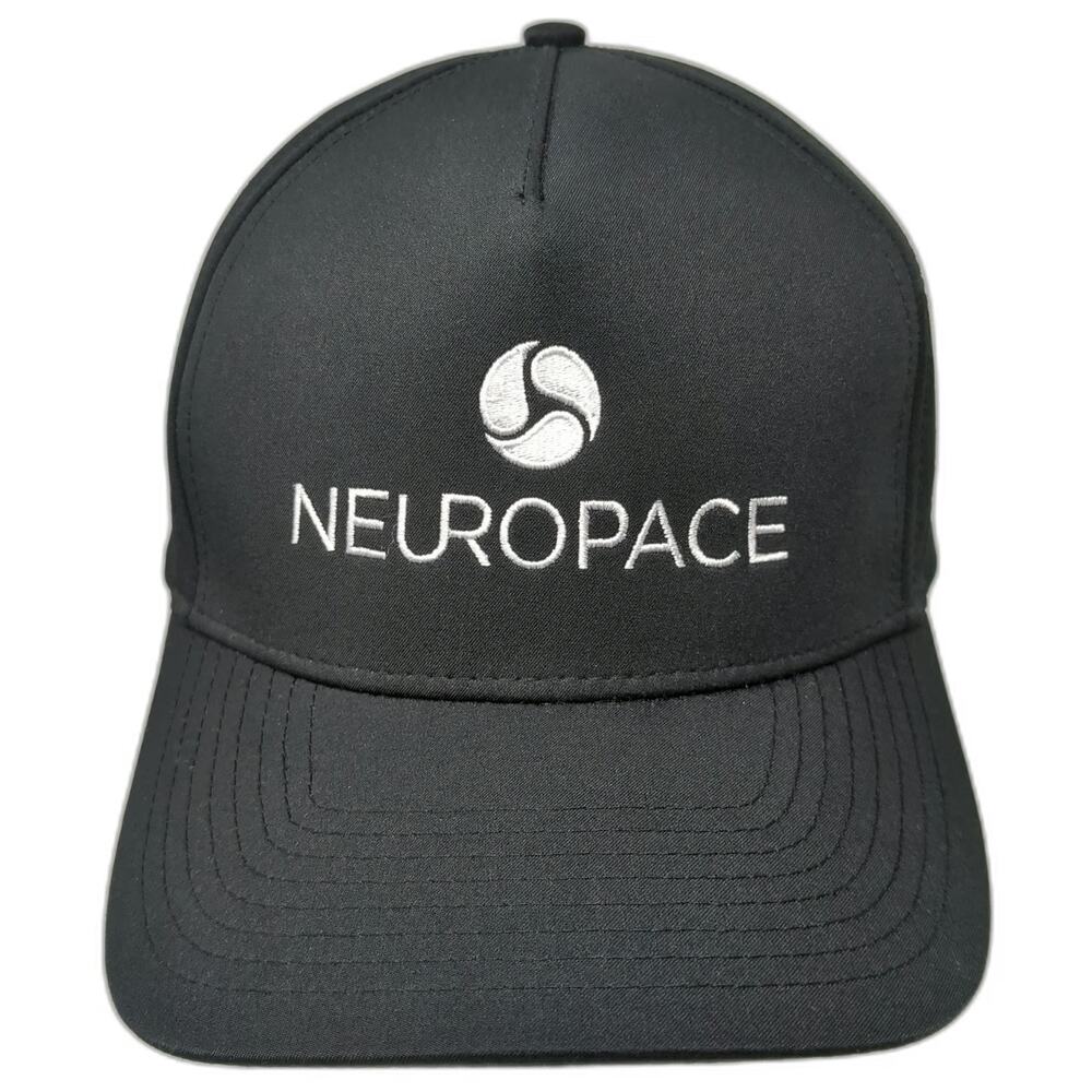 Hit Trucker Hat Black One Size Neuropace Logo Snapback Perforated Breathable
